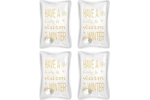 UCHIDODO Chaufferette Main Reutilisable,4 Chauffe Main de Pochet de Neige,Mini Bouillotte Main en Couleurs pour l'hiver Les Journées Froides au Bureau en Déplacement Randonnée