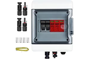 GTYORUS Überspannungsschutz PV Solar Blitzschutz DC 1000V 32A Sicherungskasten,IP65 Wasserdichtes PV Anschlusskasten,1 String 6 Module für PV Anlage Photovoltaik (1 In 1 Out)