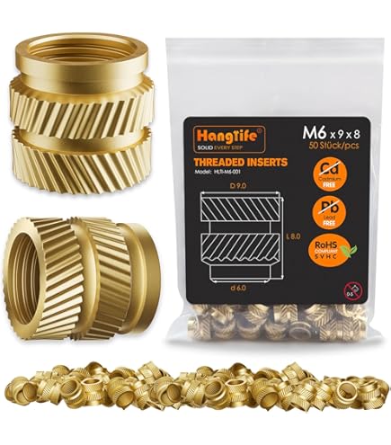 Inserti Filettati Per Modellismo E Fai-da-te 100 Inserti Filettati In Ottone 1/4-20 Per Stampa 3D - Da Inserire A Caldo, Perfetti Per Plastica E Metallo Termostufa A Pellet - Foto 10