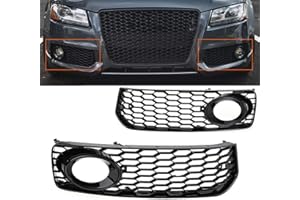 GSRECY Left Right Black Fog Light Bumper Grill Grille Cover For S5 B8 Coupe A5 S-Line 2008-2012 RS5 Style