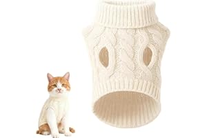 AIEIEII Dog Jumpers Small Cat Jumpers For Cats Only, Cat Recovery Suit With Legs White Vest Sweater, Cold Weather Cats Knitted Sweater Pet Clothing, Winter Warm Pet Clothing And Accessories