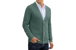 Sailwind Men's Cardigan Pullover Cardigan V Neck Winter Jacket Classic Warm Long Sleeve Cardigan with Buttons and Pockets