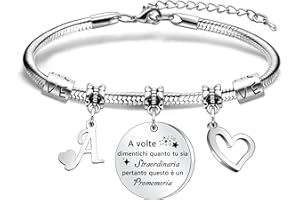 Awyuan Regali d'ispirazione Bracciale iniziale S Regali per ragazze amiche sorelle figlie nipote fidanzata nonna Bracciale promemoria Regali di compleanno Natale Laurea