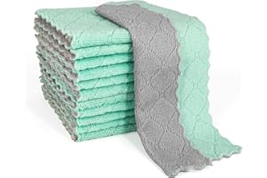 mciskin Ścierki do naczyń, kuchenne, bardzo chłonne, z polaru koralowego, do prania w pralce, do łazienki, kuchni, samochodu, 12 szt.