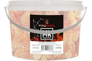 WÜRZTEUFEL Gummi arabicum ganze Stücke, Arabic Gum Gummiarabikum, Akaziengummi, E 414. Molekulare Küche. PE - Eimer 1900g. (1,9 KG)