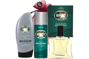 Men Fragrance Bundle with Eau de Toilette 100ml, Deodorant 200ml and Shower Gel 250ml Original Scent with Deluxio Gifts Gift Bag