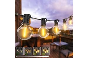 kolpop Guirlande Guinguette Exterieur [Dimmer&Minuterie] 13M/42FT, 15+1 G40 LED Guirlande Lumineuse Extérieur, Guirlande Ampoules avec Étanche pour Jardin Terrasse Mariage Fête Balcon Noël,Blanc Chaud