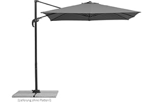 SCHNEIDER SCHIRME Schneider Sonnenschirm Rhodos Junior, anthrazit, 230 x 230 cm quadratisch, 759-15, Gestell Alu/Stahl, Bespannung Polyester, 17 kg