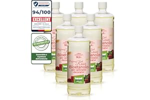 KieselGreen Bioetanolo 6 x 1 litro con Fragranza per Caminetto a Etanolo – Bio-etanolo profumato per Ambienti, molte Fragranze - Profumo per Caminetto a bioetanolo da Interno o da Tavolo R