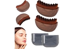 ‎FLOSSTY Aluvea Lymphatische Gesichtsbürste, Face Brush, Lymphatic Drainage Face Brush, Trockene Gesichtsbürste, Kinn- und Kieferformung, Gesichtsbürste für Lymphdrainage und Gesichtskontur (Braun 2 Stück)