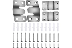 VooGenzek 6 Sztuk Ukryty Wspornik MontaŻowy, Blokujący Hak do Ramki na Zdjęcia, Haczyki do łączników Meblowych ze Śrubami 24, do Ramki na Zdjęcia, Ramki lusterek, Srebrny 54 x 30 mm