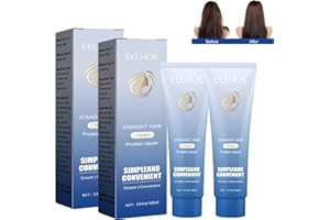 UTAPOSSIN 2 Stück Hair Straightening Cream, Seidige & Glänzende Haarglättungscreme, Protein Korrigierende Haarglättungscreme Glättungscreme Tiefenwirksame Haarkur, für Lockiges Haar und Trockenes Haar