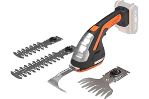 WORX WG801E.91 Heckenschere 20V - 4 in1 Multiwerkzeuge für Heckenschere, Rasenmäher, Heckenschneider und Schuppen - Einfacher Klingenwechsel - PowerShare kompatibel - ohne Akku & Ladegerät