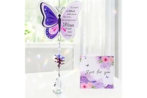 Belillpipi Gifts for Nan, Butterfly Crystal Suncatcher Hanging Ornament, Nan Birthday Gifts,Birthday, Christmas, Mother’s Day, or Thank You Presents for Grandma from Granddaughter or Grandson