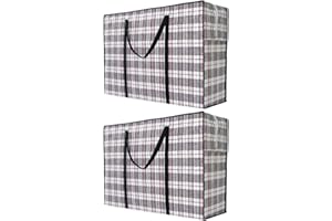 YUMATCH 2PCS Extra Large Laundry Storage Shopping Bags Strong Durable House Moving Bags with Zip & Handles Reusable Store Zipper Bags, 90x60x25CMx120,XXL