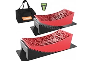 OULEME Cales pour Camping-Car [Jeu de 2], Cales de nivellement en Plastique, pour Les Voitures, Les caravanes et Les remorques[<15,8t] (Rouge)