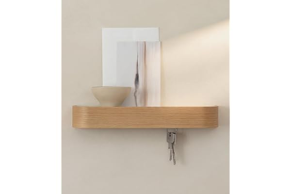 KAZAI. Nyckelhållare 'Toke' | Minimalistisk nyckelkrokdesign från Berlin | Modern nyckelhylla i trä med avlastningsyta