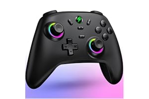 HELLCOOL Wireless Controller for Nintendo Switch, Controller Switch with Hall Effect Joysticks No Drift No Delay/Cool RGB/6-Axis Precise Motion Control/Dual Motor Vibration/Adjustable Turbo/Wake Up