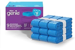 The Litter Genie Refill Bags - Genuine Films 9 pk Provides a Total of 126 feet of Bags, offering up to 18 Months of use for one cat.