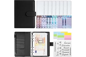 TOUVE Classeur Budget A6 Français en, Classeurs à anneaux avec 8pcs budget enveloppe, Classeur Budget Planner pour Économiser de l'argent, Planifier Économiser Organisateur