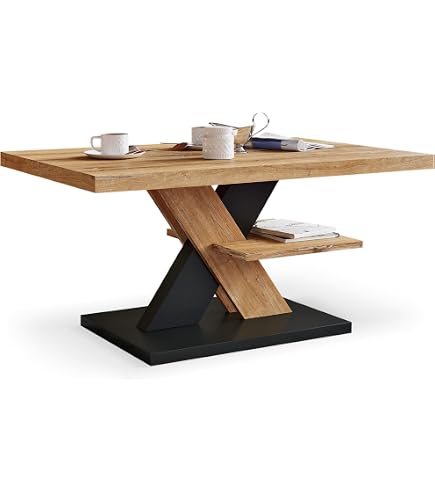 Table D'appoint En Manguier Massif - Style Vintage, 66x30x20 Cm, Marron-gris, Livrée Montée