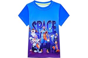 CKCKTZ Maglie da basket per ragazzi T-shirt Space 2 Movie Toon Squad Tops Tees A New Legacy Bambini Manica Corta Abbigliamento Sportivo