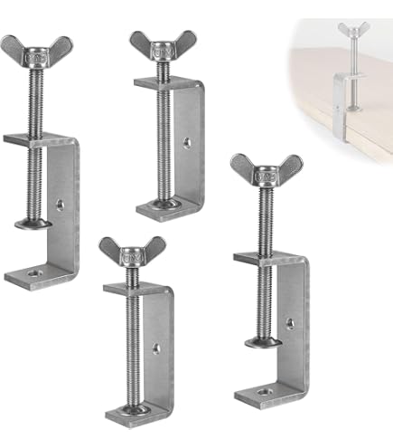 Ponezg 4 Stuks C-klemmen, 20-50 Mm, Instelbare Kaakopeningen Schroefklemmen Klemschroeven Schroefklem