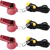 3 Sifflets Métal Fort Pouvoir - Acier Inoxydable Avec Cordon Pour Sport Urgence Arbitres
