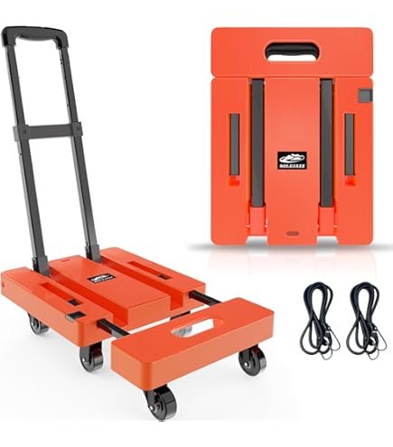 Platformwagen, Transportwagen 200 Kg Van Kunststof Met Inklapbare Duwbeugel 810x500