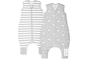 Mama Cheetah Kleinkind-Schlafsack mit Füßen, 3T-4T, 2,5 Tog, Bio-Baumwolle, Baby-Schlafsack mit Beinen, tragbare Decken für Spaziergänger mit 2-Wege-Reißverschluss, Baby-Schlafsack für Mädchen und