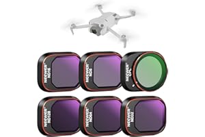NEEWER ND&CPL Snap On Filter Set Compatible with DJI Mini 4 Pro, 6 Pieces Polarising Filter and Grey Filter ND8 ND16 ND32 ND64 ND128 with Ultra Thin Frame Drone Lens Accessories, Coated HD Glass