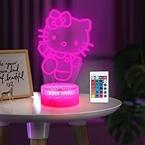 ZTZK Kitty Lampe, 3D 16 Farben Intelligentes Fernbedienungs
