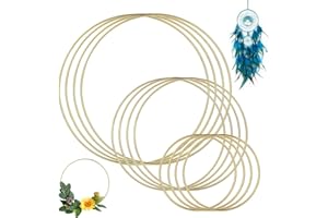 JIASI&JIESY 12 Stück Metallringe Zum Basteln, Gold 10 15 20cm, Traumfänger Ringe Stärke 3 Mm, Deko Zum Aufhängen, Für Floral Hochzeitskranz