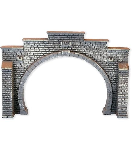NOCH 1-gleisiger Tunnel Für Modellbahn H0 – 34x25 Cm, Handkoloriert, Mit Steinmauer-Details, Perfekt Für Realistische Landschaften