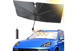 DYBOHF Auto Sonnenschutz für Frontscheibe, Faltbarer Wärmeisolierter UV-Schutz Auto Sonnenschirm für Windschutzscheibe, Einfache Lagerung, für meisten Auto & SUV (125 x 65 cm für kleines Auto)