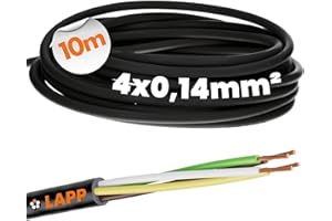 10 metrów Lapp 1030202 LiYY przewód sterujący PCW 4 x 0,14 mm² czarny I kabel LED 4-żyłowy I przewód danych I przewód sygnałowy I kabel lutowany