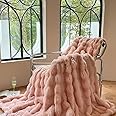 LIMOS Soft Plush Throw Blanket，Super Soft Cozy Fuzzy Blanket Faux Fur Blanket for Couch Bed and Sofa (Beige, 150 x 200cm)