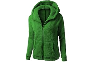 HAOLEI Giacca in Pile Donna Fine Fleece Warm con Zip Offerte Cappotto Sherpa Teddy Giacca Sci Felpa con Cappuccio in Peluche Fronte-Retro con Cerniera in più Colori Cappotto Calda Ampia Confortevole