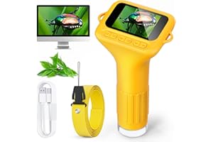 Digitales Mikroskop für Kinder, SKYBASIC 1000x Zoom Mini-Mikroskopkamera für Kinder mit 2.0 Zoll Bildschirm Kindermikroskop Geburtstagsgeschenke im Alter von 6 7 8 9 10 11 12 Jahre