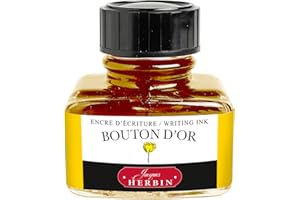 Jacques Herbin 13053T – Butelka atramentu 30 ml do piór wiecznych i długopisów wiecznych, w kolorze jaskrawej żółci jaskra