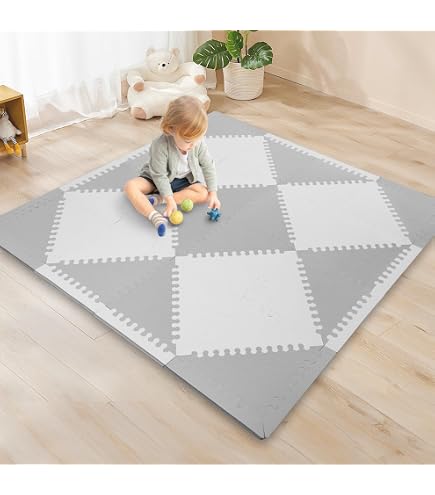 Babify Krabbelmatte 200x180 Cm – Faltbare, Rutschfeste Spielmatte Für Babys Aus XPE-Schaum