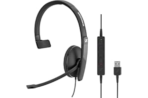Sennheiser SC 130 USB Monoaural Diadema Negro - Auriculares con micrófono (Media/Comunicación, Monoaural, Diadema, Negro, Alámbrico, USB Tipo A)
