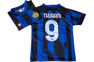 CALCIOGADGETS Maillot Thuram Inter Officiel 2023-24 Enfant Homme Adulte Réplique Autorisée Home Marcus
