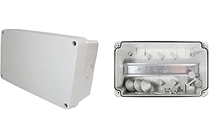 EWH-SHOP TPelectric - Industriegehäuse Leergehäuse Verteilergehäuse IP67 mit Hutschiene (Weiß, 220 x 130 x 95)