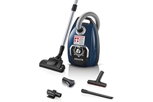 ‎BOSCH Bosch Staubsauger mit Beutel Serie 8 BGL8XPER, ideal für Allergiker, Hygiene-Filter, 10 Jahre Motorgarantie, XXL-Polsterdüse, XXL-Fugendüse, langes Kabel, Made in Germany, leise, 700 W, blau