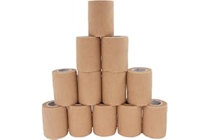 GSPCARE Selbsthaftende Bandage 7,5 cm x 4,5 m, 12 Rollen Elastisch Kohäsiver Verband Tierverband Selbstklebend, Haftbandage für Schwellungen der Knöchelverstauchungen am Handgelenk