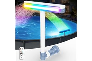 KingSom Fontana per Piscina con Luci Colorate,Fontana Piscina Ricaricabile con Telecomando e Pulsanti