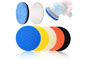LOMPYEU 7 Pezzi Kit Tamponi Lucidatura Auto,150mm Tampone per Lucidatura Auto,Spugne lucidanti, per lucidare o levigare, Come auto, Vetro, Ceramica