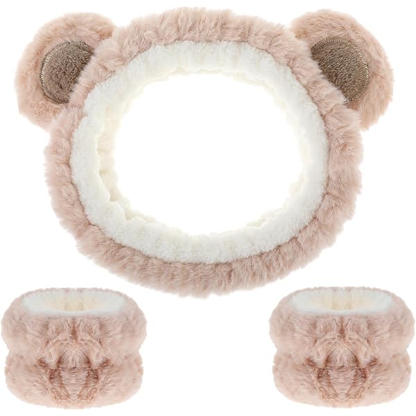 4 Leoparden-Spa-Stirnbänder – Weiches Korallen-Fleece, Elastisch, Für Gesichtsreinigung, Make-up, Yoga