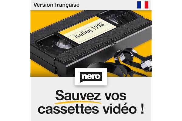 Nero Sauvegarder vos cassettes vidéo – Numériser VHS, S-VHS et Hi8 sans connaissances techniques | Logiciel de montage inclus | Transfert vers PC en MP4 | Windows 11 / 10